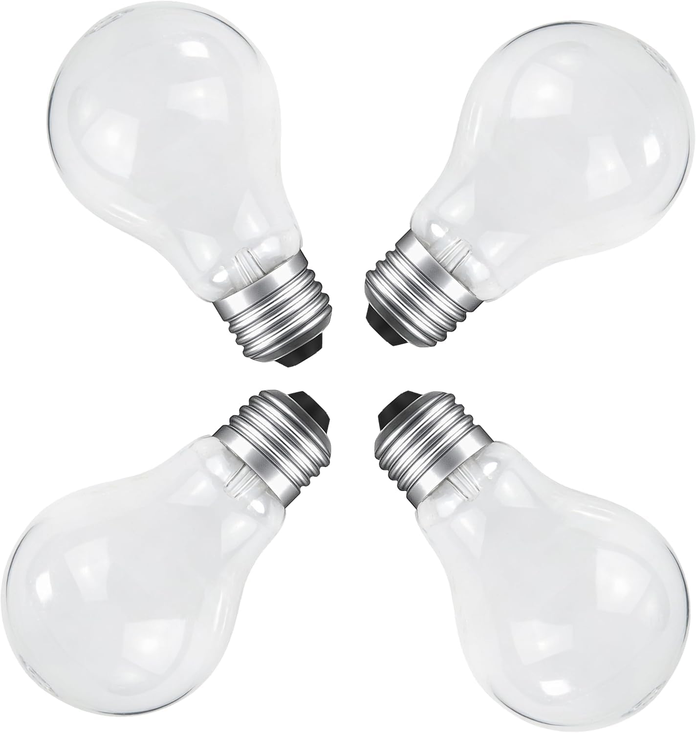 hoimuv 40 watt incandescent light bulbs, a19 frosted incandescent rough service light bulb,a19 40 watt incandescent bulb shatter resistant rough service light bulb 100 watts a19 shape (4pack)