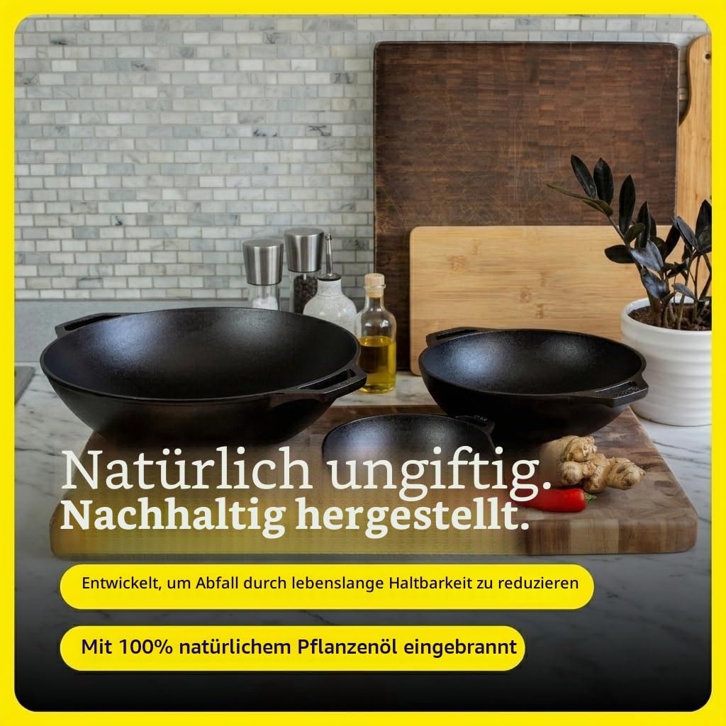 Lodge Wok aus Gusseisen, 35,6 cm