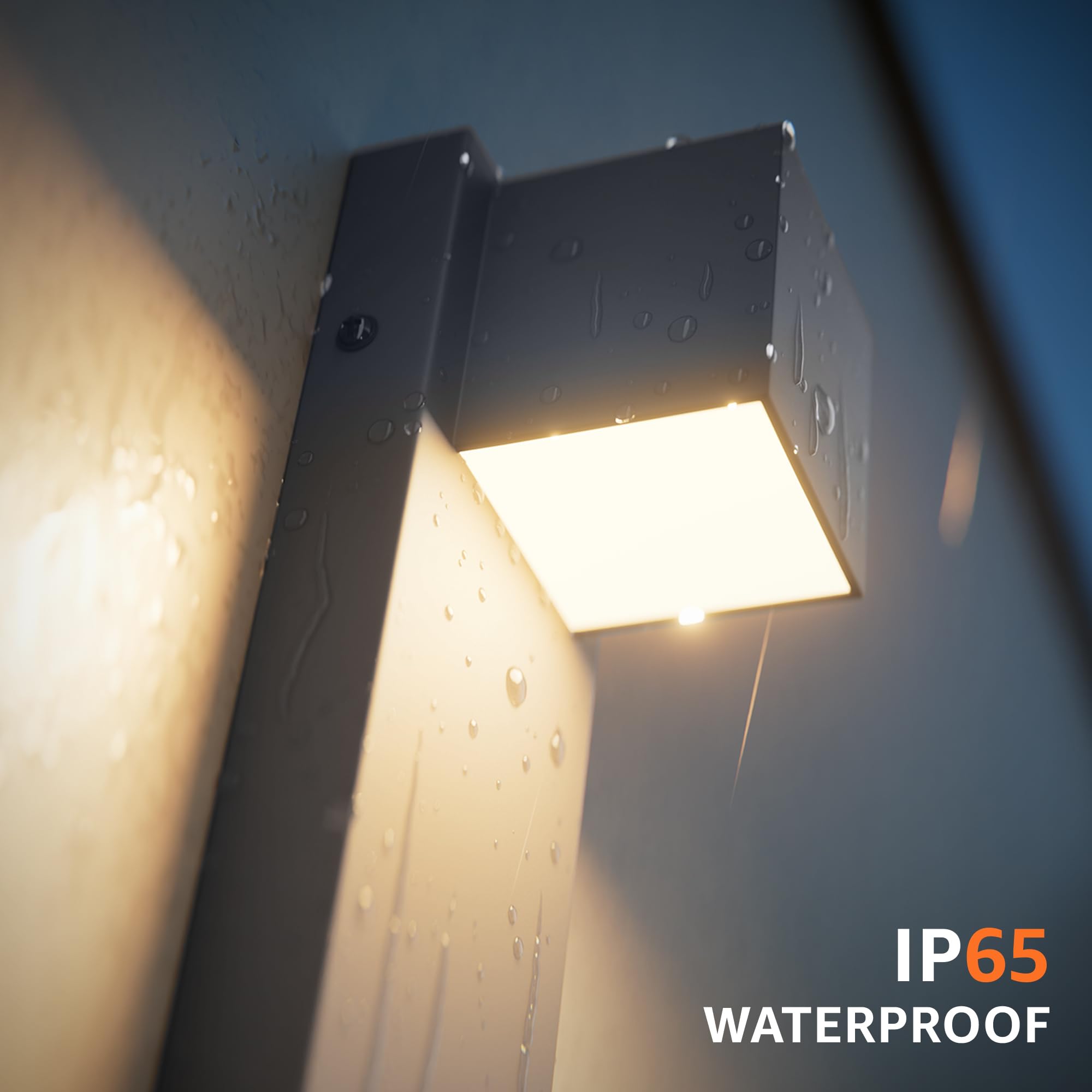 Kinkiet zewnętrzny LED K-Bright 16 W, 2 sztuki, lampa zewnętrzna, ciepła biel 3000 K, wodoodporność IP65 | Żelazna lampa ścienna do wewnątrz i na zewnątrz, na balkon, do ogrodu