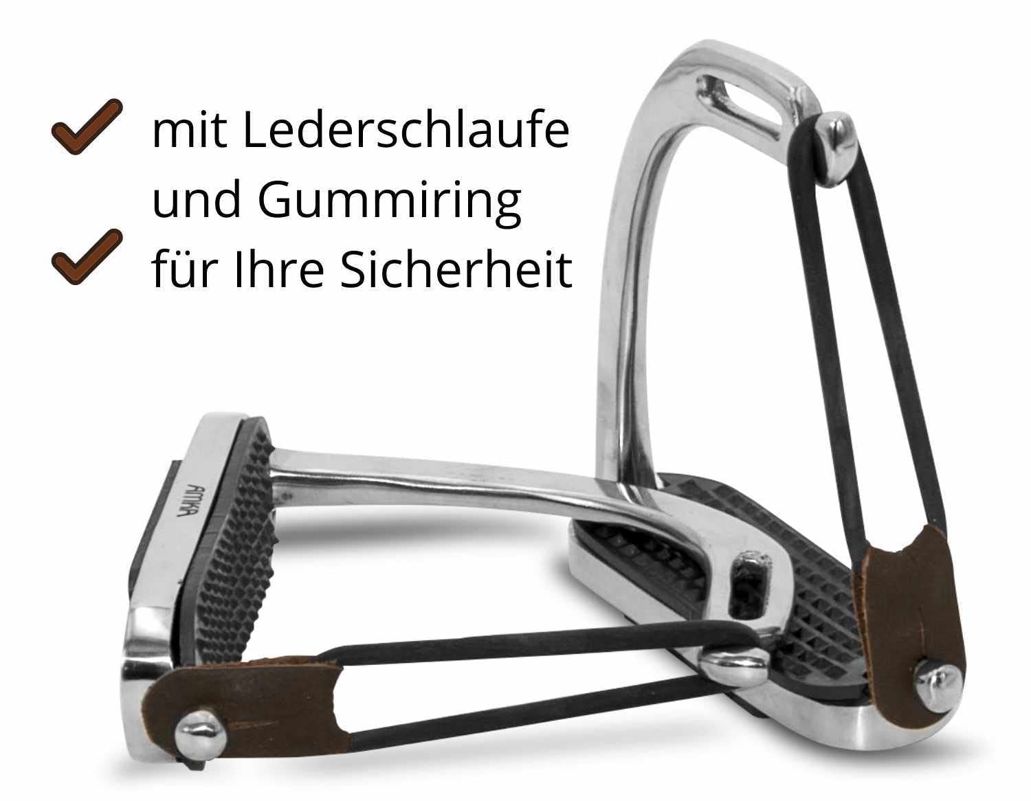 AMKA Étrier de sécurité en acier inoxydable avec articulation, étrier flexible 10 cm, 12 cm, 13 cm