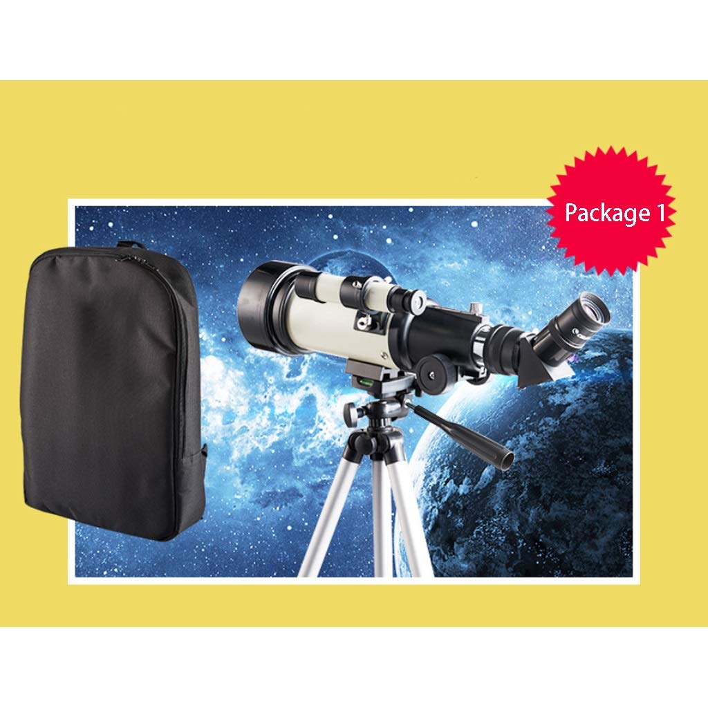 ARCH Telescopio Refractor For Los Niños, Los Telescopios Portátiles con 20mm / 10mm Ocular For Principiantes, Viajes Ámbito De Apertura De 70 Mm, Elescope con Trípode Y La Bolsa De Transporte