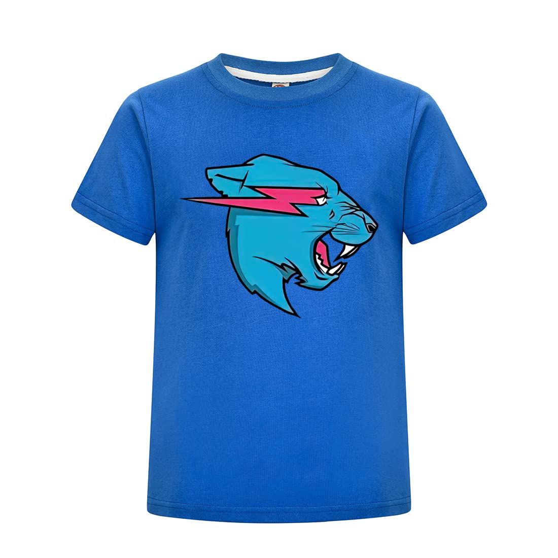 Delanhon Kids Boys Famous Youtuber Gamer Esprots Logo Lightning Cat Print Tshirt Girls Summer 100% Cotton Top tees