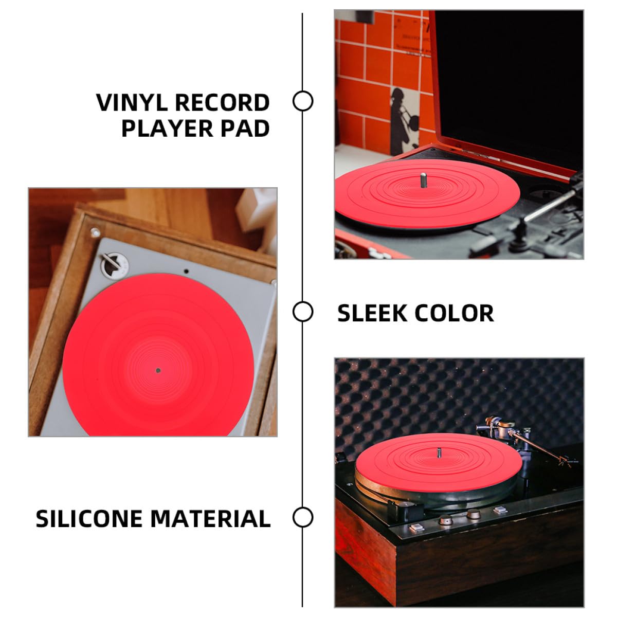 GALPADA Tappetino Antistatico Resistente e Sostitutivo in Silicone per Vinile, Protezione Disco, 2 per Dj