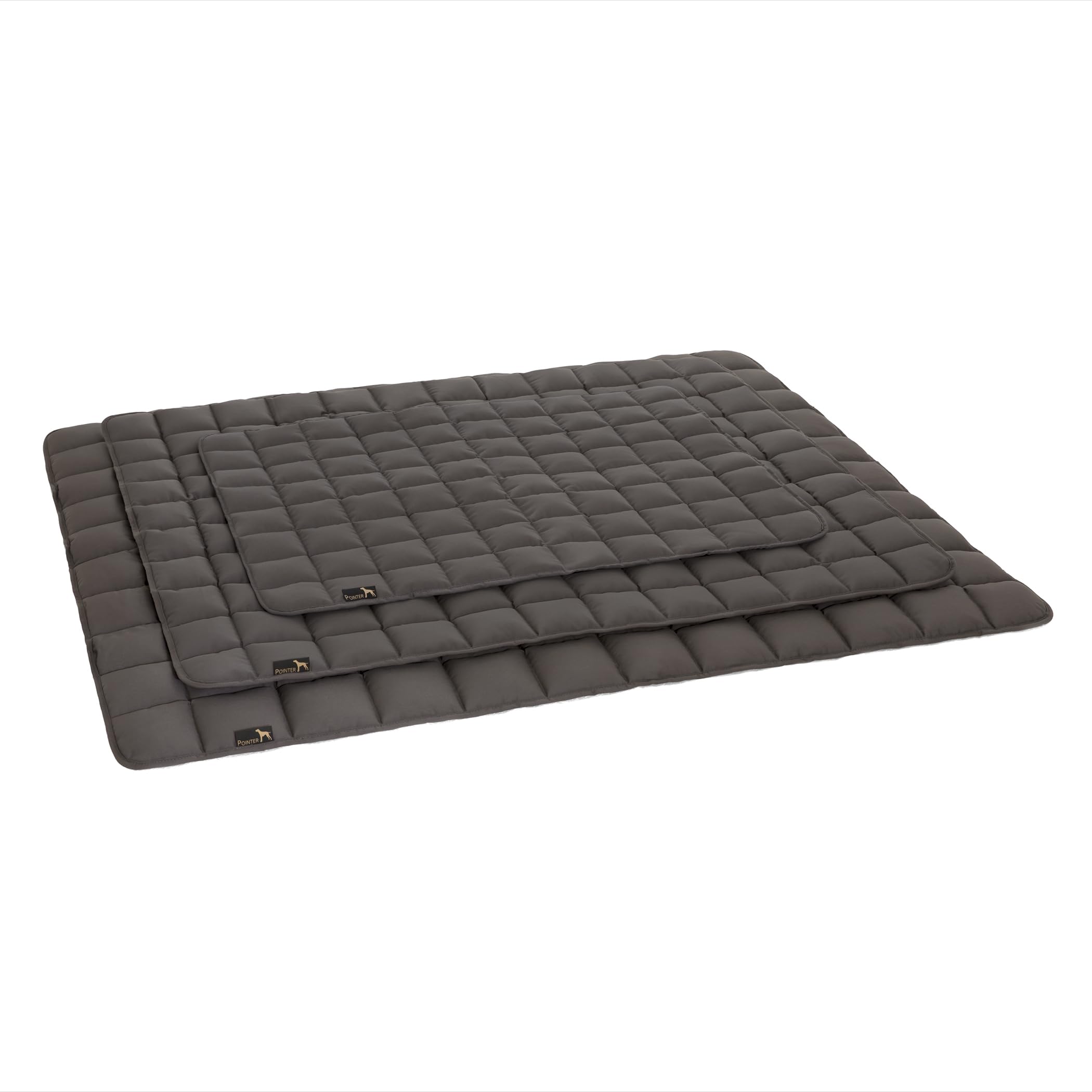 Pointer | Hundedecke 130 x 110 cm, Gepolstert & Strapazierfähig - Hundematte Waschbar bis 95°C, Liegedecke für Boden oder Sofaschutz - Outdoor geeignet (XL - 130x110 cm, Grau)