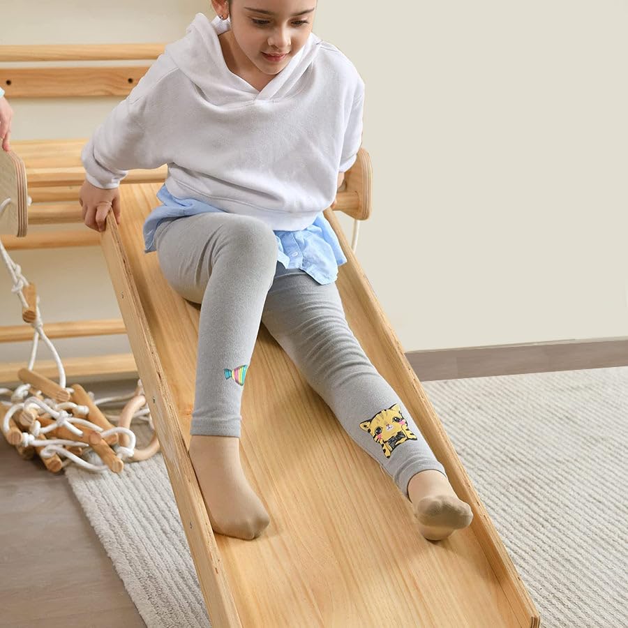 Image of Avenlur Betula Swedish Wall Ladder for Kids - Indoor Wooden Climbing Gym with Slide, Swing, Rope Ladder & Pull-Up Bar - Montessori Wall Gym for Strength, Coordination & Active Play (Ages 3+) (95 inch)
