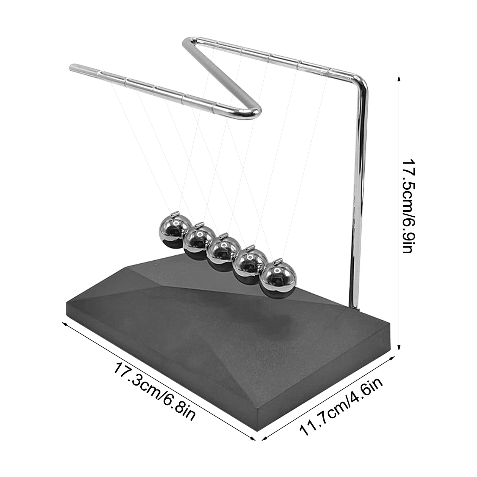 Wahadło kołyski Newtona, kołyska Newtona, Cradle Balance Balls, zabawka biurowa z ciągłym ruchem - zabawki fizyczne, fajne gadżety naukowe, huśtawka stalowa wahadła kulkowego