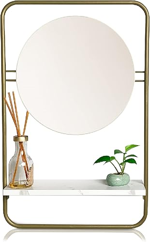 Cocoyard Modern Round Mirror Wall Mount Decor Decorative Metal Framed Small Wall Hanging Circle Mirror Premium Entryway Black Mirror with Wall