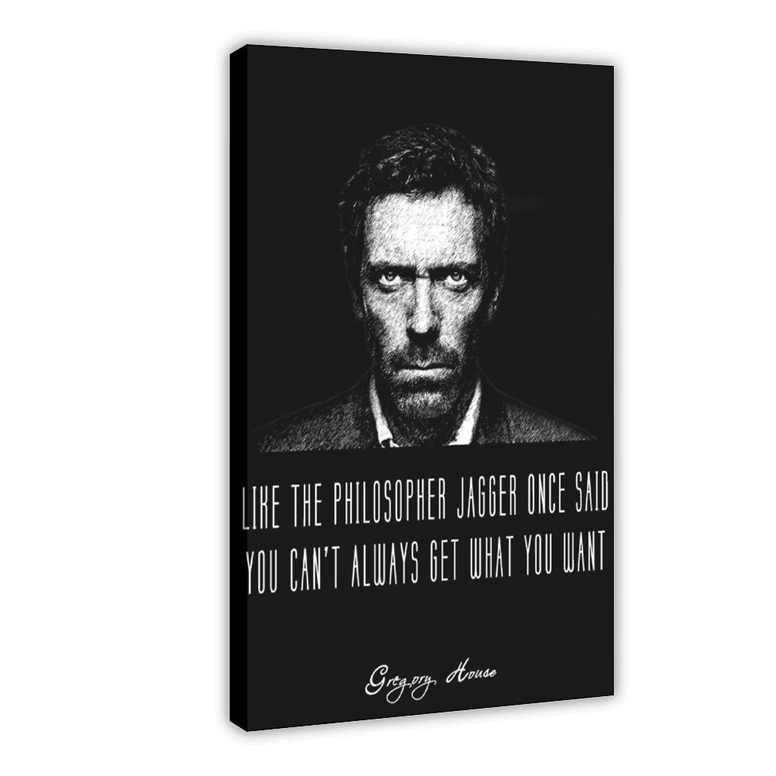 YINGXI House M.D. Poster Dr. Gregory House TV Series Movie Quotes Canvas Wall Bedroom Decor Picture Sports Landscape Offices Room Decor Gift Frame:24x36inch(60x90cm)