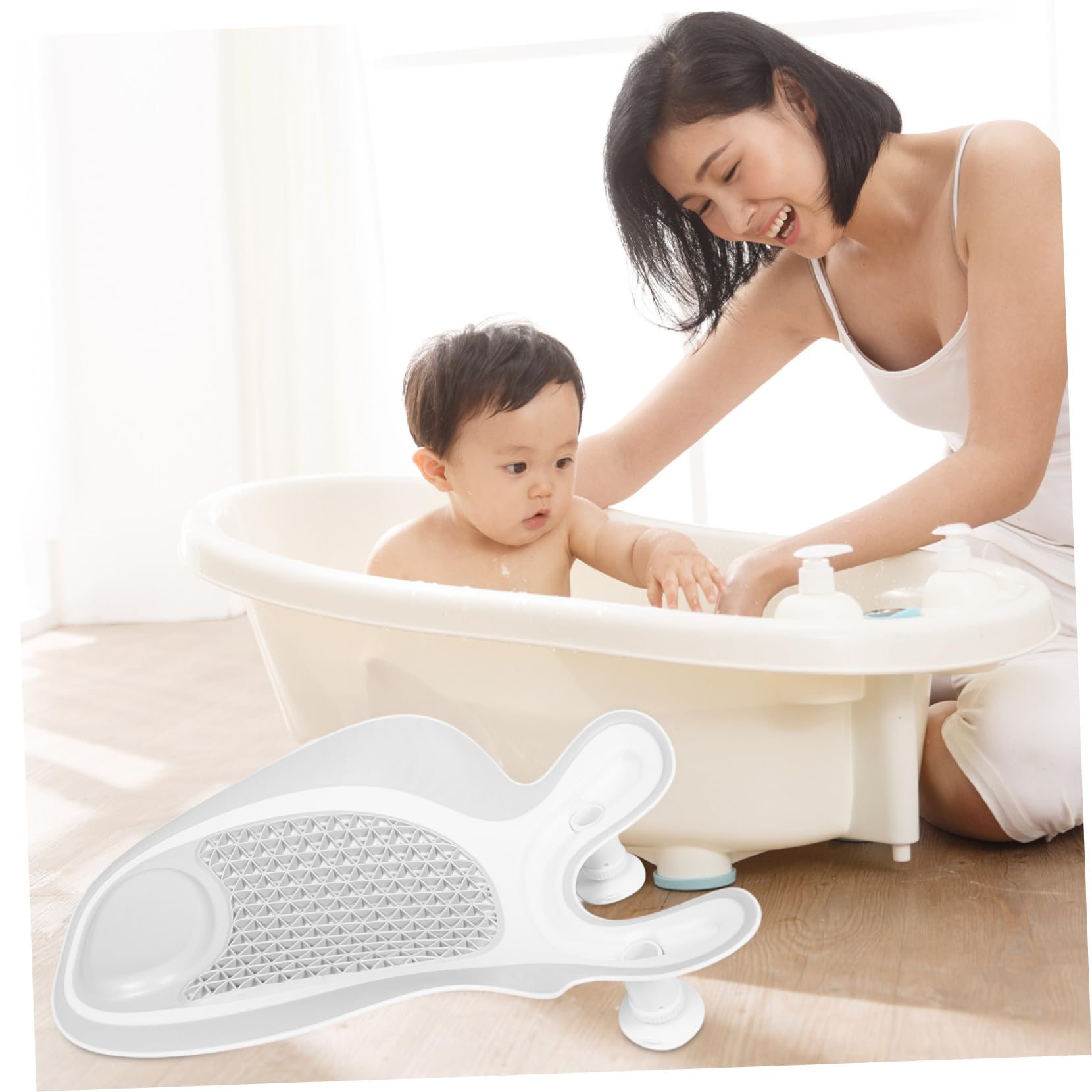 Support de Bain pour Bébé -né en Plastique, Siège Inclinable Portable