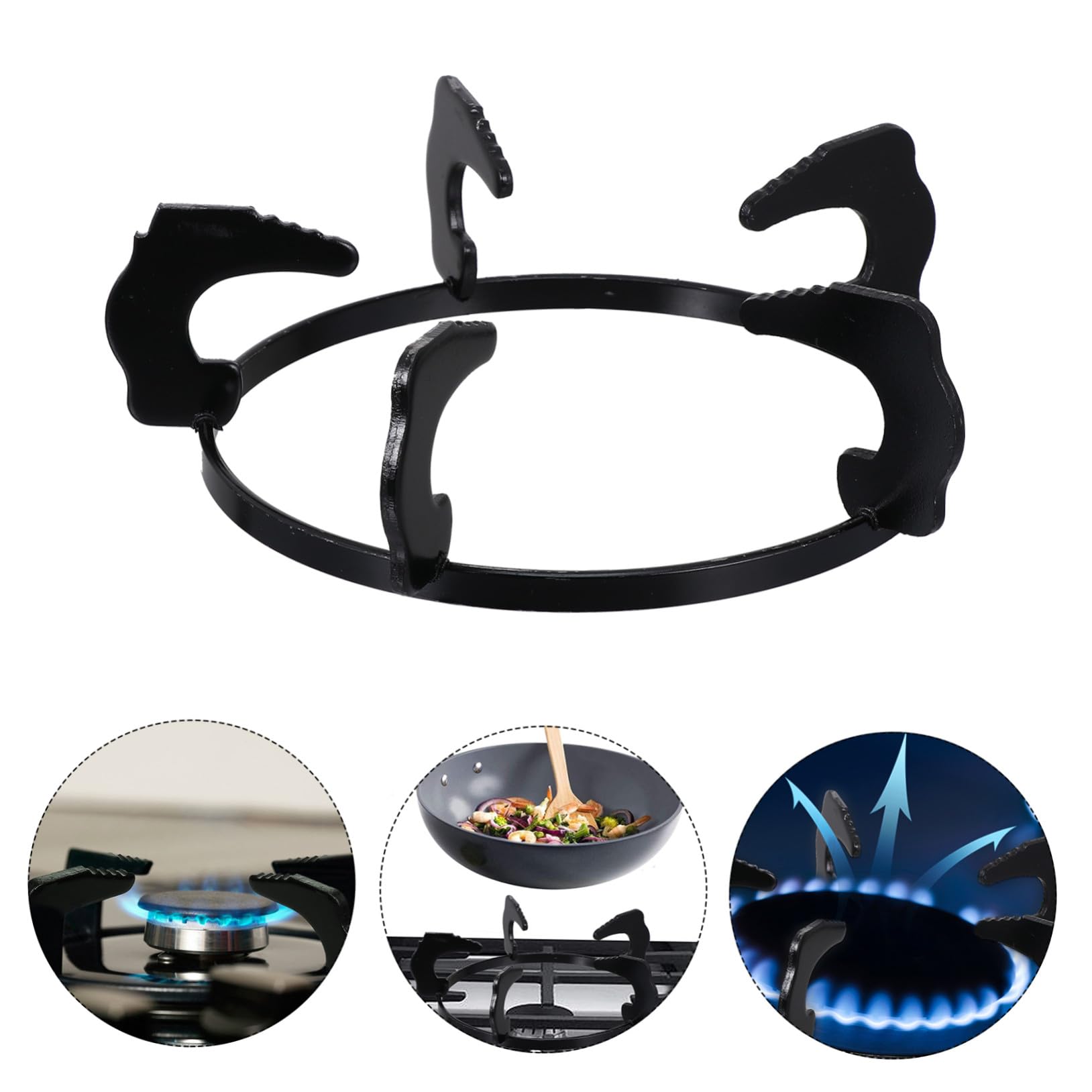 Cremagliera per Fornelli a Gas in Ghisa Nero, Supporto Pentola 2 Pezzi, Sostituzione per Supporto, Accessori per Cucina