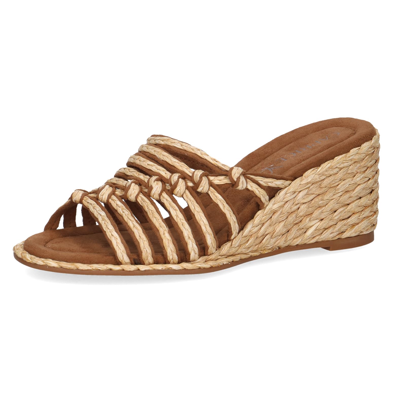 CAPRICE Women's Wedge-Heel Sandals Vegan, Brown (Bast), 7.5 UK