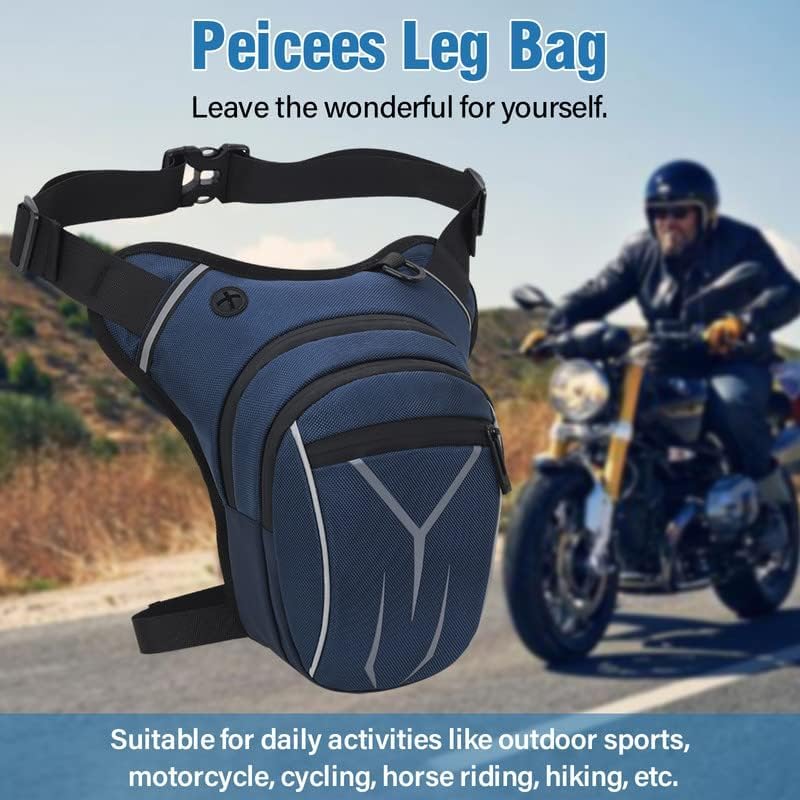 Miniatura 9 de Peicees Bolsa de pierna caída para hombres y mujeres, bolsa de cintura táctica, bolsa de muslo al aire libre, mochila cruzada para motocicleta,