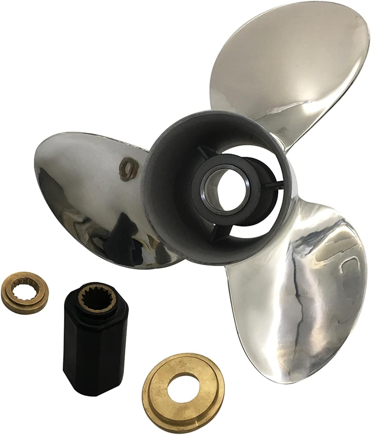 JSBRO OEM Upgrade Stainless Steel Boat Propeller (Interchangeable Hub Kits) fit Yamaha Outboard Engines 150-250HP 15 Spline Tooth,RH(15 3/4x15, 15 1/2x17, 15 1/4x19, 15x21, 14 1/2x15)