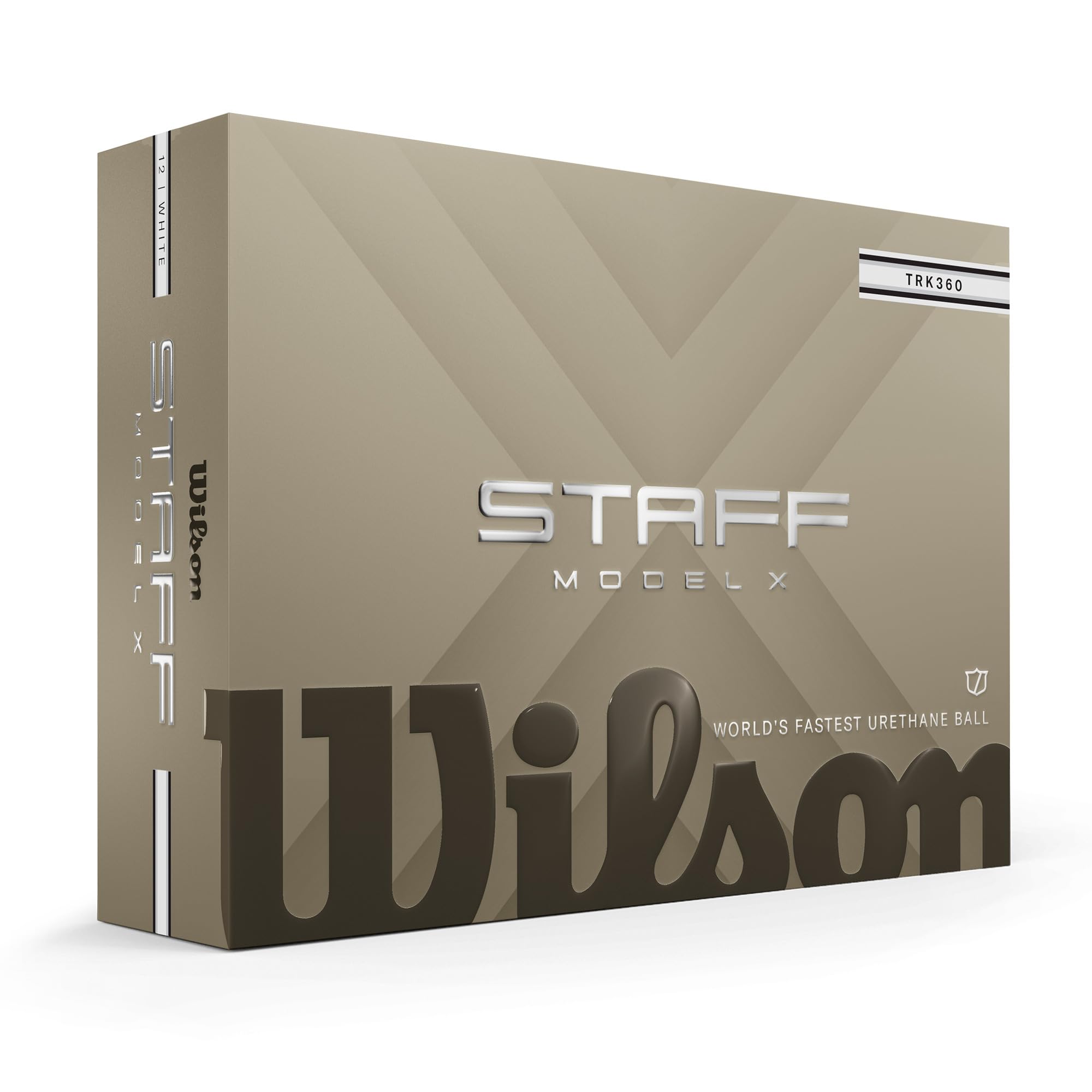 Wilson Staff Model X TRK360 Golfbälle, TRK360-Technologie für präzises Zielen, Vierteiliger Urethan-Ball, 12er-Pack, Farbe: Weiß