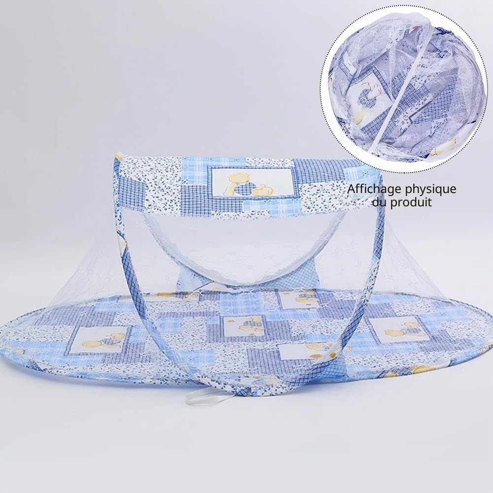 Moustiquaire Lit Bebe avec Fermeture Éclair Pliante pour Berceau/Berceaux/Lit de Voyage Pop Up avec Pare Soleil Anti-UV & Anti-Insectes pour Bébés