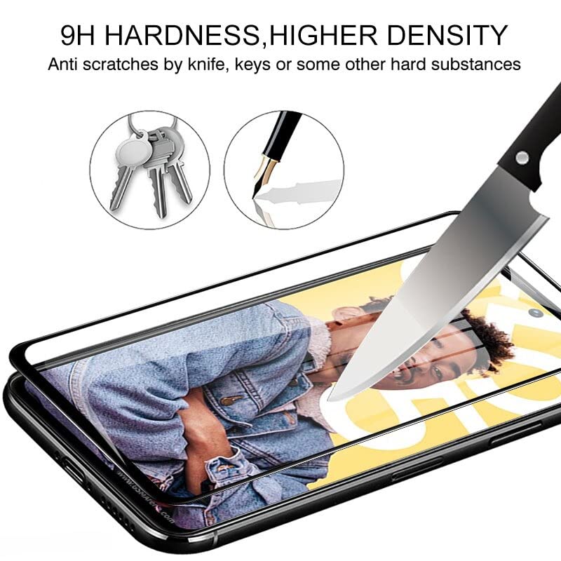 Image of Casodon 5D Tempered Glass Screen Protector for Realme C55 (Black) Full Screen Protector with Easy Installation Kit