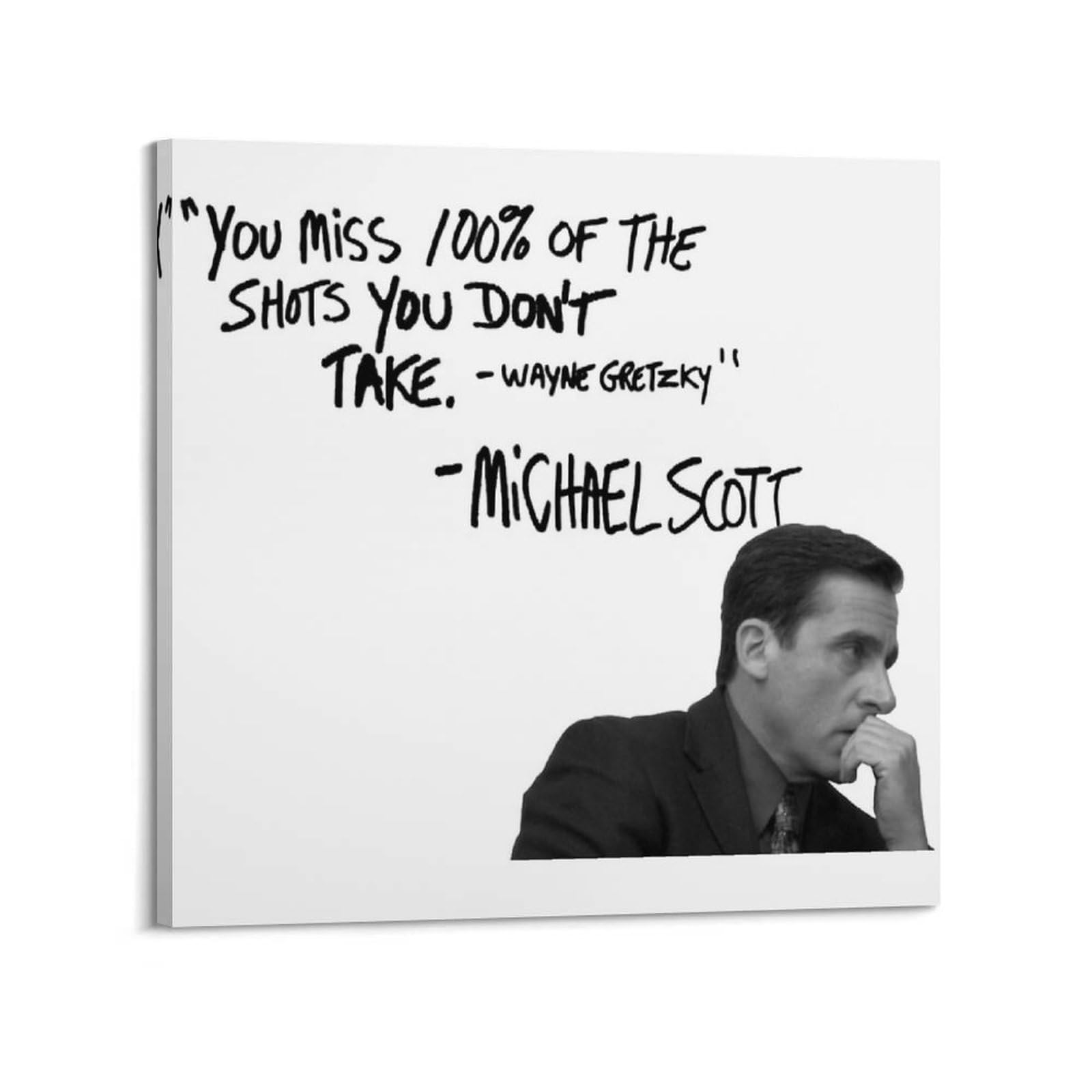 HOMIEVAR Michael Scott Poster Wall Art Canvas Gift For Friend Bed Room Living Room Decor Modern Aesthetic28x28inch(70x70cm) Frame-style-2