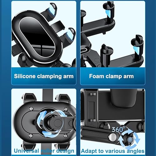 Miniatura 8 de Nuevo soporte de teléfono para espejo retrovisor grande para automóvil giratorio de 360 y retráctil, diseño multifuncional antivibración de cuatro
