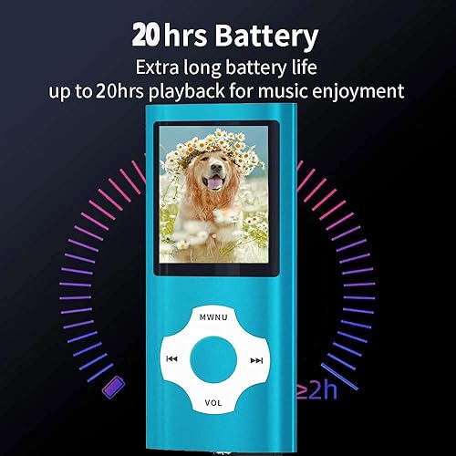 Miniatura 3 de Hotechs - Reproductor de MP3 de 64 GB, reproductor de música MP3 con pantalla LCD digital clásica delgada de 1.82 pulgadas, mini puerto USB con