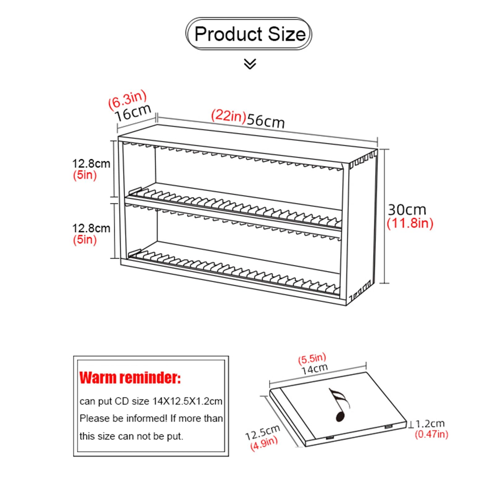 Solid Wood CD Organizer DVD Rack CD Storage Shelf Box DVD Finishing Rack Game Disc Rack Desktop 2 Tier CD Holder DVD Collection Display Shelf - Holds 78 CD Jewel Cases