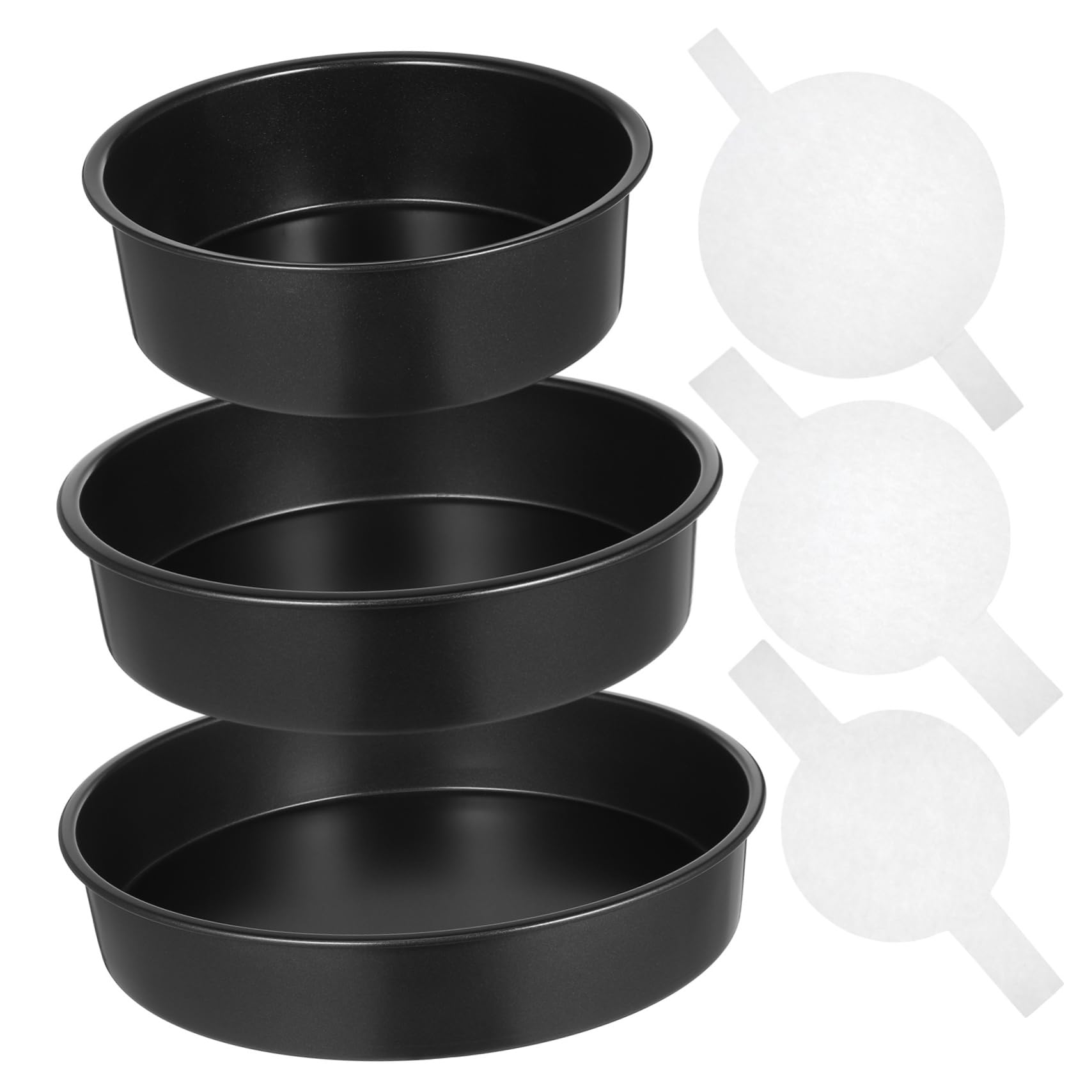 Alipis 3pièces Moules à Gâteaux Ronds Antiadhésifs Acier Avec Papier Sulfurisé Inclus Pour Cuisson De Gâteaux