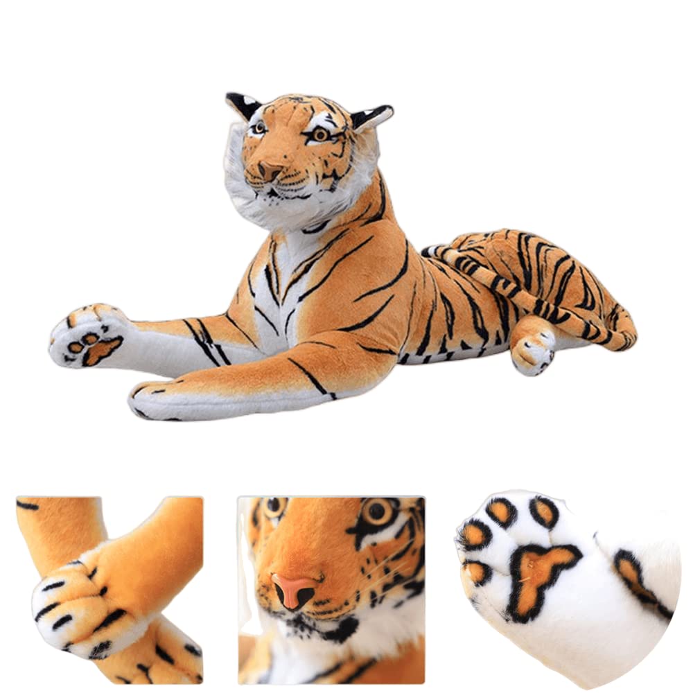 Simulated Tiger Plush Toy - 23.6 inches (Including Tail Measurement) Cute Giant Tiger Plush Pillow Huggable Reptile Stuffed Animal