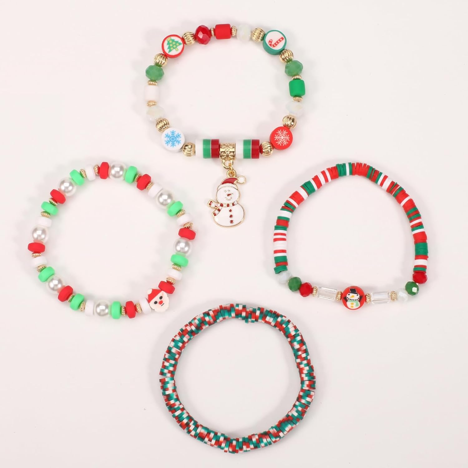 Ardorchid Boho Beaded Bracelets Strawberry Bracelets for Women Clay Heishi Letter Bracelet St. Patrick's Day Bracelets Irish Green Shamrock Bracelets Jewelry - Image 4