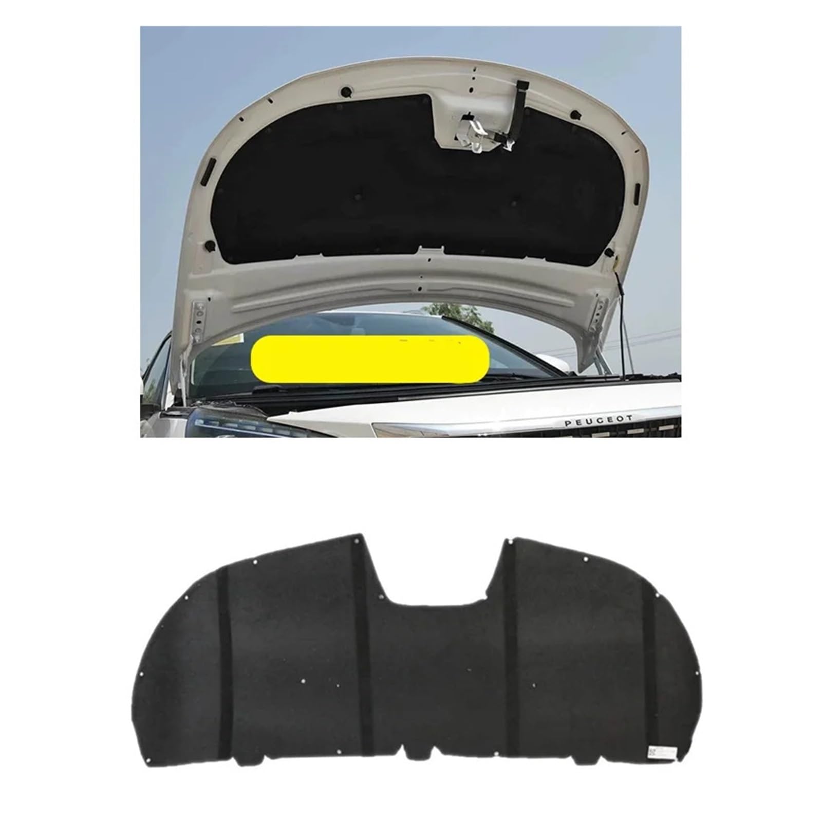 Pengshyzf One Color Compatible With Peugeot 5008 P84 2017~2024 2017 2018 2019 Car Hood Engine Linin Thermal Insulation Cotton Soundproof Mat Cover Accessories
