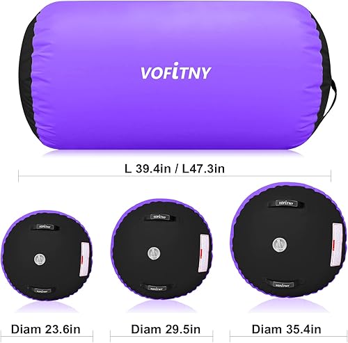 Miniatura 2 de VOFiTNY Inflatable Gymnastics Air mat Tumbling Track with Air Barrel Octagon Mat with Pump for HomeGym