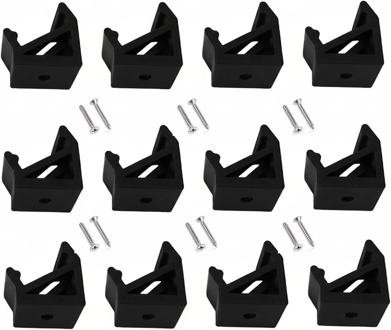 12-Pack Angled Mounts for Barrina T5 Light, 15°, 20°, 30°, 45° Adjustable Mounting Brackets for 20mm Grow Light Bars, Easy Installation (White, 45°)