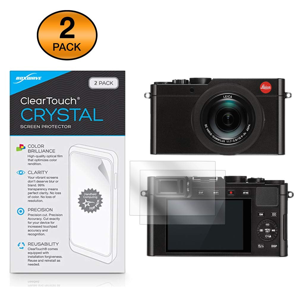 BoxWave Screen Protector Compatible With Leica D-Lux 7 - ClearTouch Crystal (2-Pack), HD Film Skin - Shields From Scratches