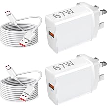 2Pack 67W Charger and Cable for Xiaomi 17 Ultra/15 14 13 Pro/15T 14T 13T,Redmi Note 15 Pro+ 5G/14 13 12 Pro/Redmi 14C/A5/15C/A3/13C Poco F8 F7 F6 X8 X7 X6 X5 M8 M7 M6 C85 C75 Turbo Fast Charging Plug
