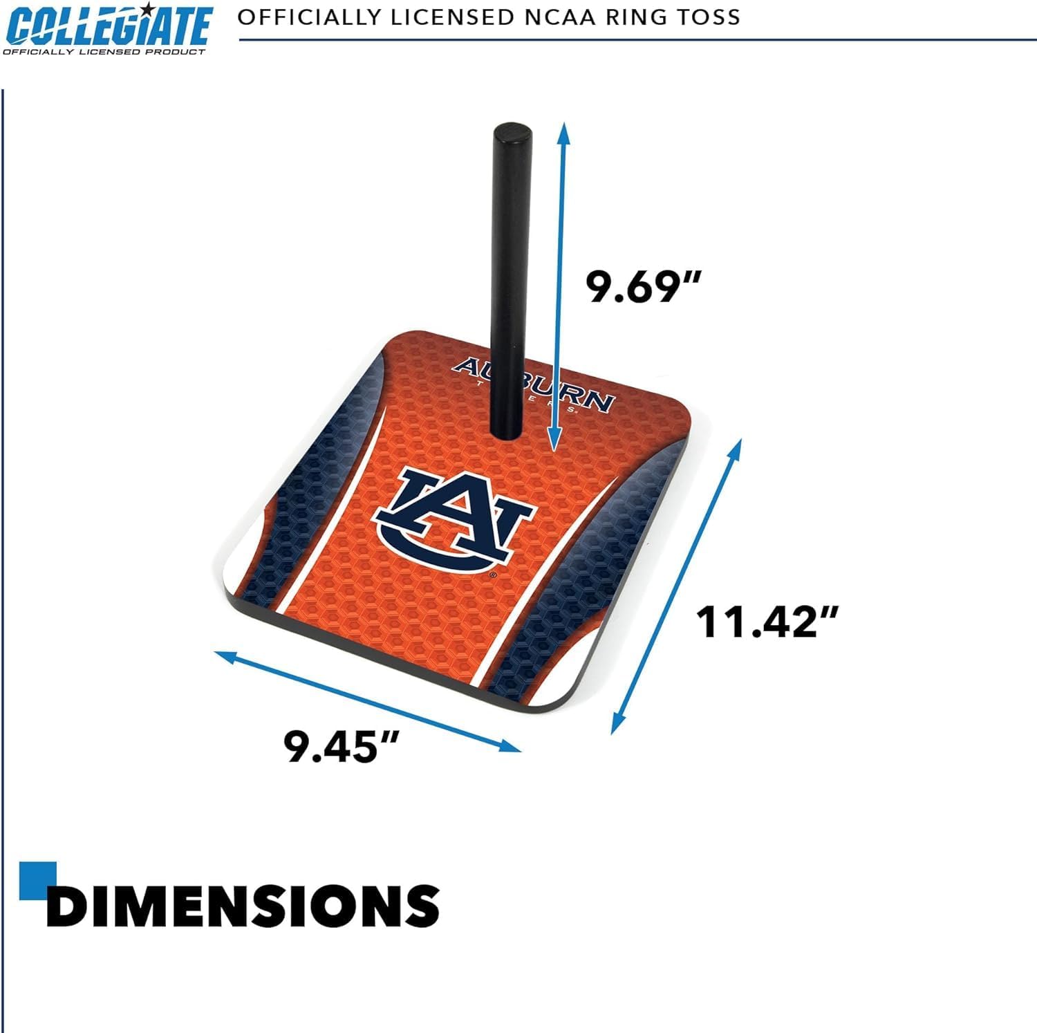 Wild Sports Solid Wood College Quoits Set with Direct Print HD Team Graphics – Tailgate Ring Toss Game – Great Gift for Any NCAA Fan! Ring Toss Outdoor Games for The Beach