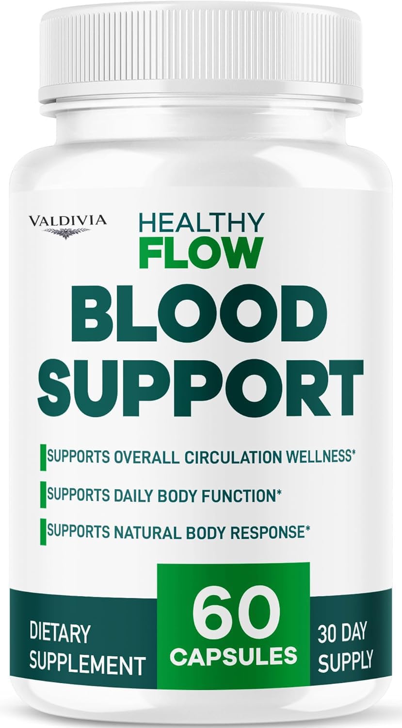 Healthy Flow Blood Support - HealthyFlow Support Supplement Capsules Daily Premium Advanced Formula - Maximum Strength, Vitamins for Overall Health & Wellness, 60 Capsules for 1 Month