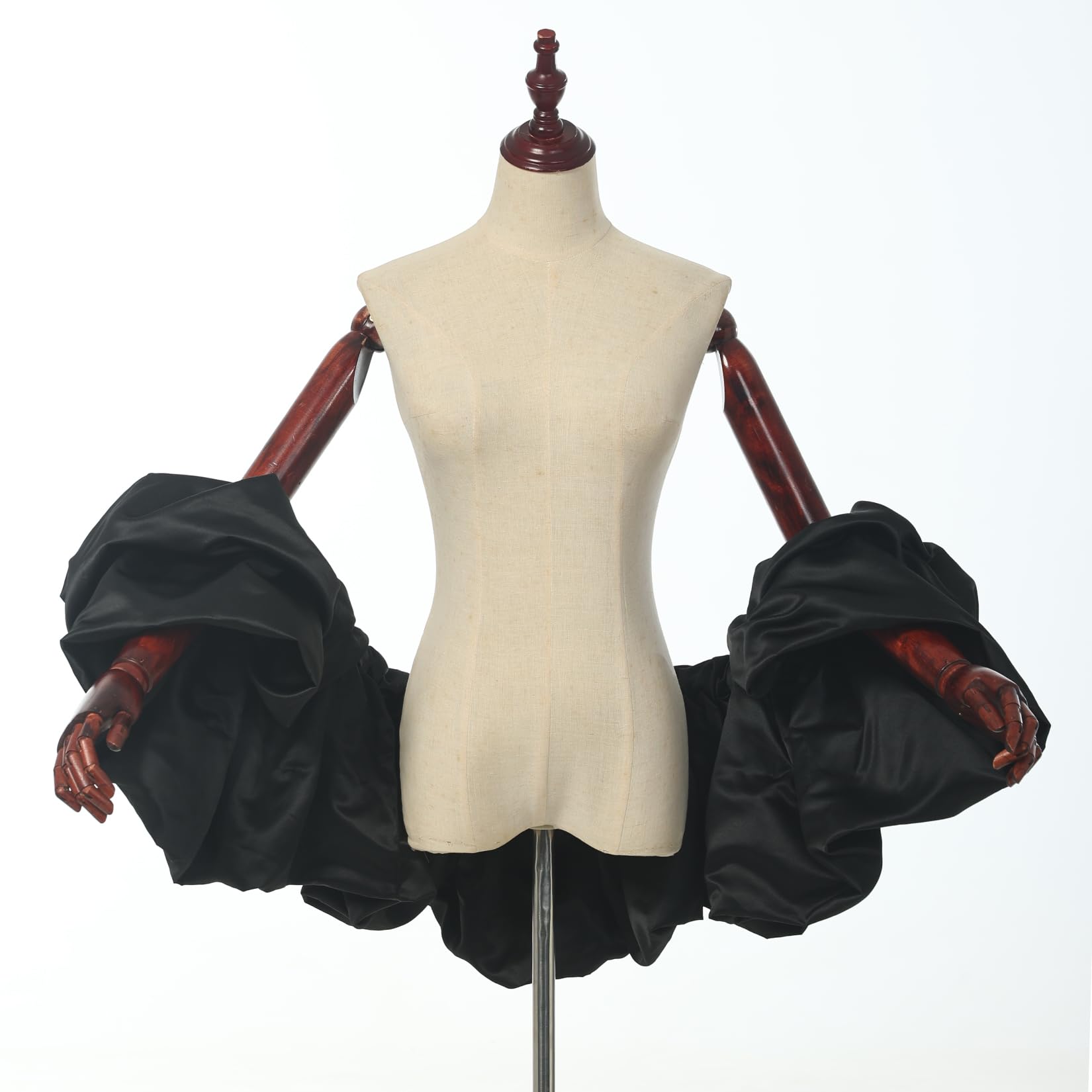Mantello in raso con maniche a sbuffo scialle da sposa increspato bolero avvolgente per abito da sposa copertura up