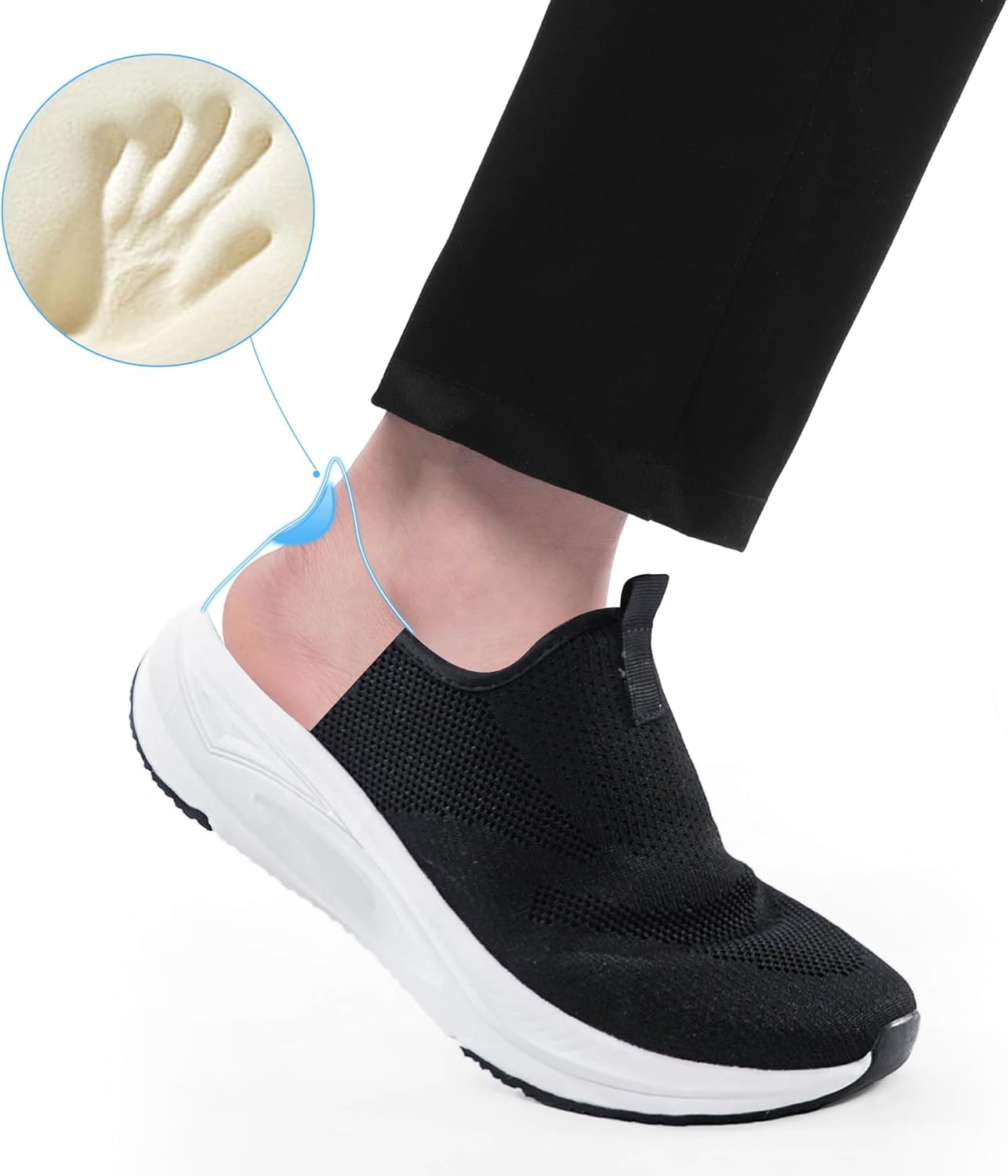 Men's Hands Free Slip On Walking Shoes Non Slip Laceless Lightweight Comfortable Tennis Sneakers - Image 5