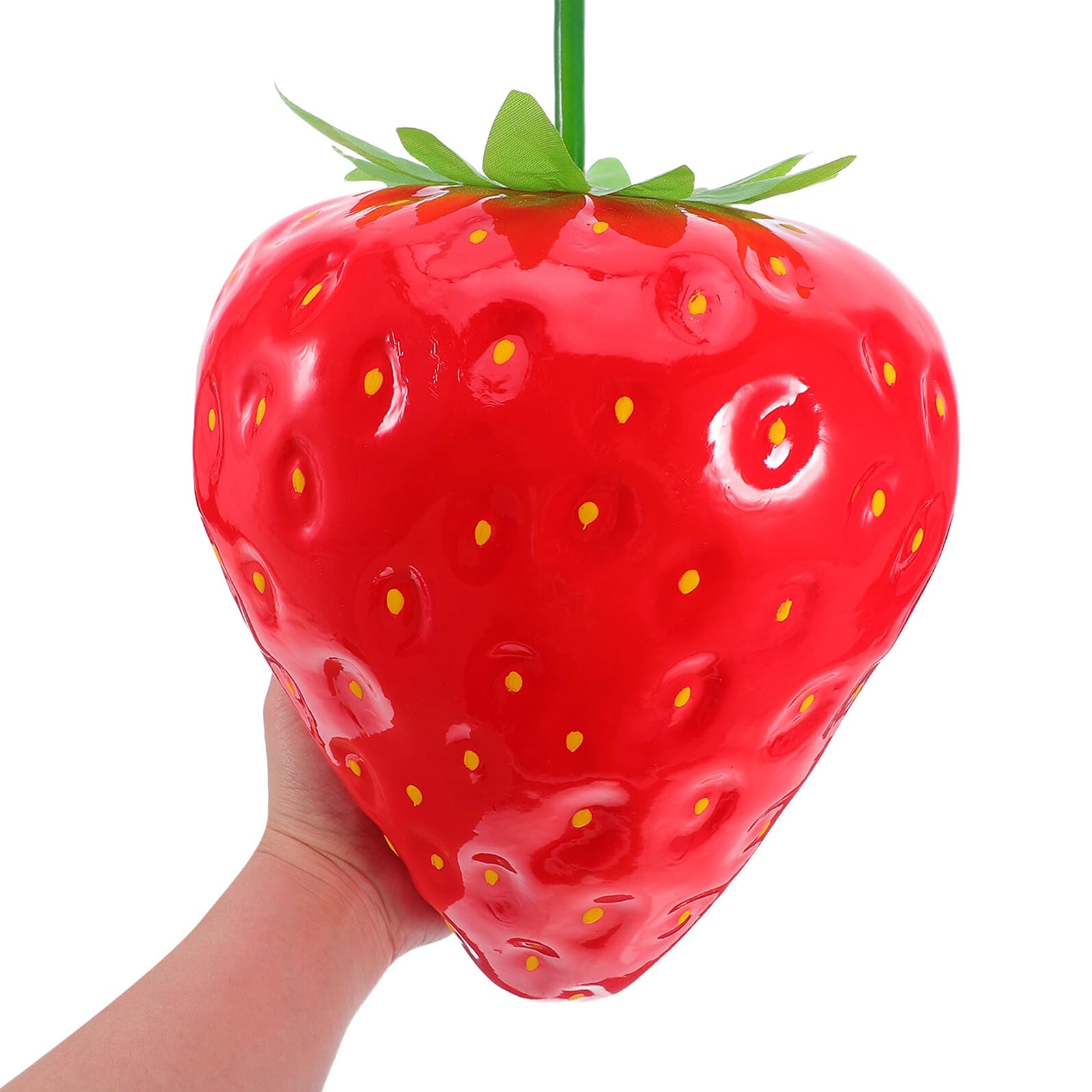 Grande Fragola Finta Decorativa in Plastica 30 Cm, Frutti Artificiali Realistici per Decorazioni Interne ed Esterne e Accessori Fotografici