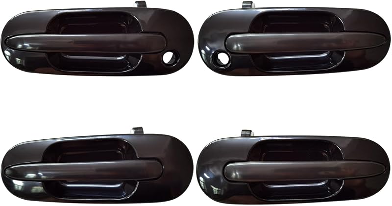 Kit com 4 maçanetas externas de porta Lcyolada para Honda CR-V 1997 a 2001, pretas
