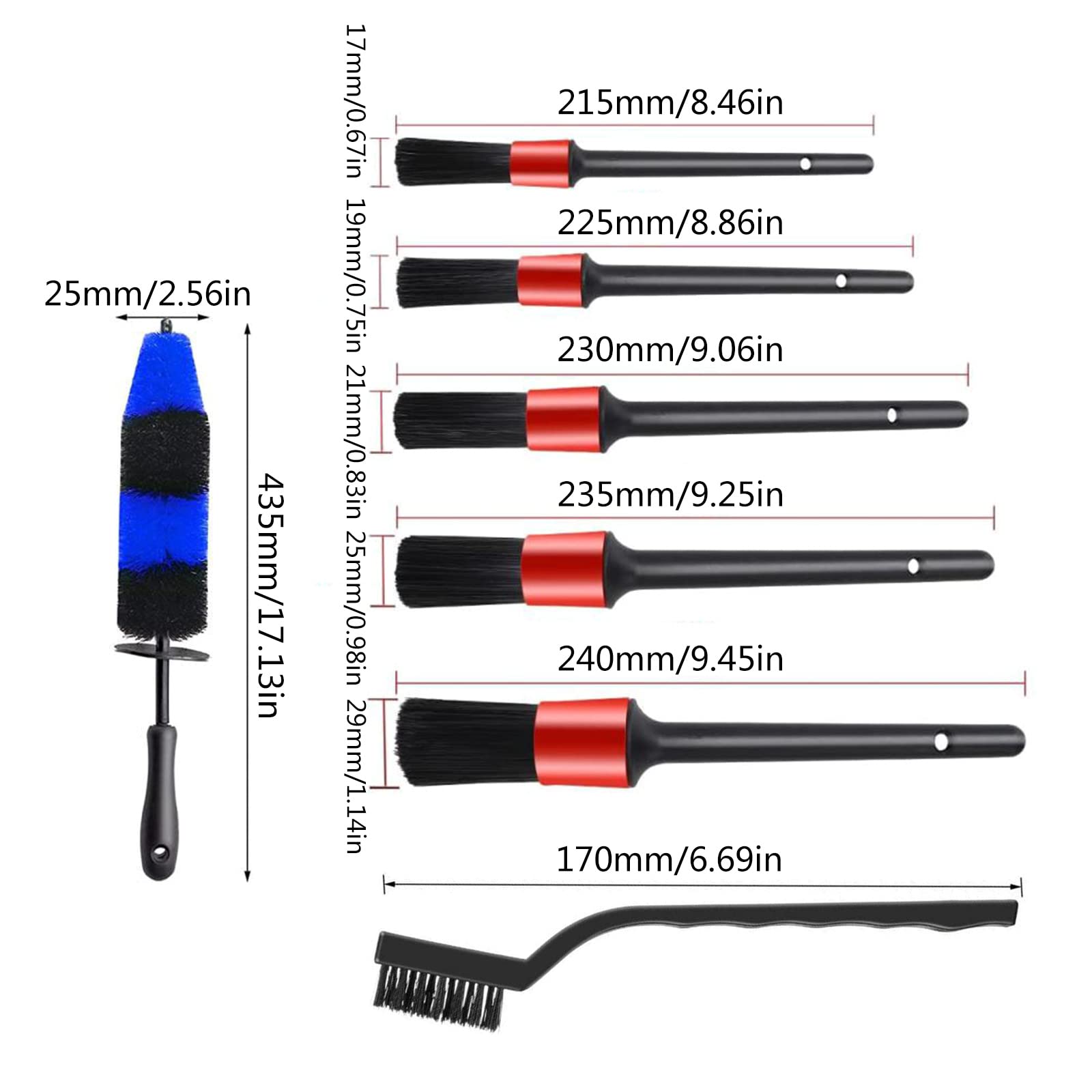20Pcs Auto Detailing Spazzole di Pulizia Set di Spazzole Pulizia Pneumatici Interni Esterni Pelle Pulizia Auto