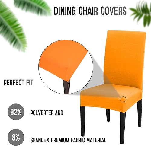 Miniatura 10 de Qubjus Juego de 4 fundas para sillas de comedor, sólidas, elásticas, extraíbles y lavables, para comedor y cocina (negro, 4 unidades)