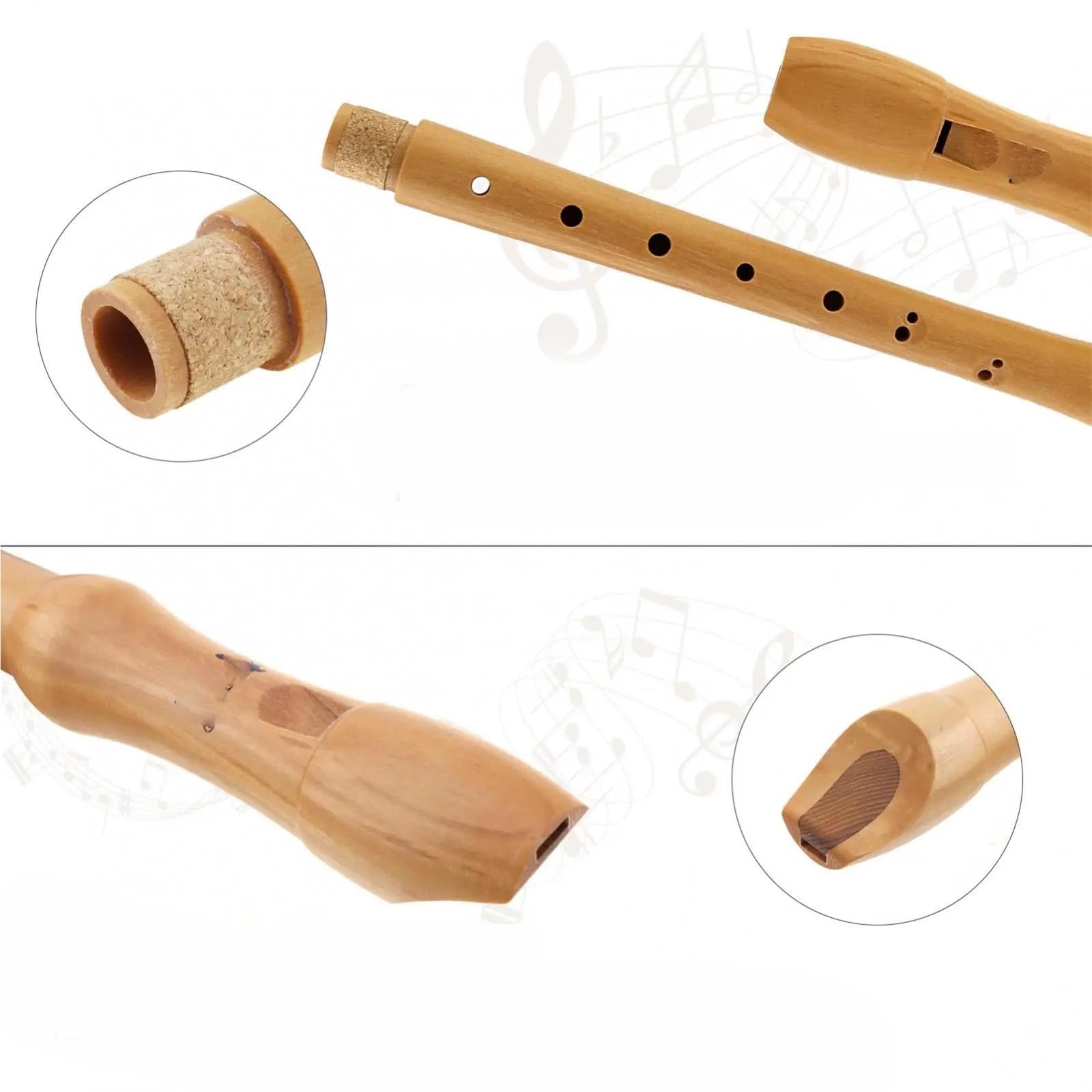 Blockflöte Blockflöte Aus Massivem Holz Im Barockstil C (Sopran) Zweiteiliges Abnehmbares Blasinstrument