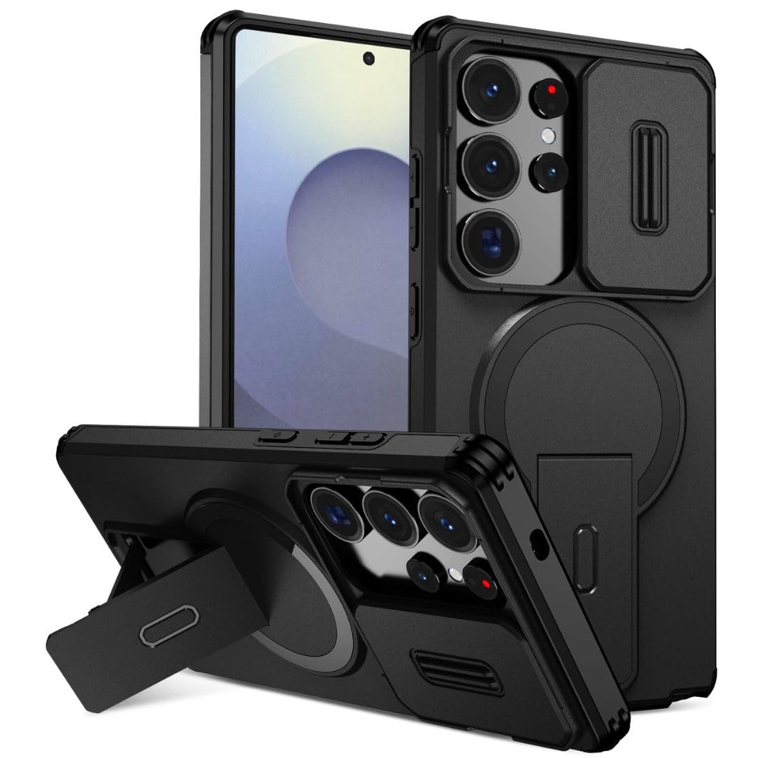 ShieldTech MagStand Series Case for Samsung Galaxy S25 Ultra 5G, Mobile Phone Cover with Sliding Camera Shield, Kickstand, MagSafe, Shockproof for Samsung Galaxy S25 Ultra 5G – Black-image-34
