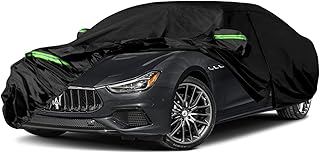 Waterproof Car Covers Replace for 2013-2025 Maserati Ghibli, 6 Layers All Weather Custom-fit Car Cover with Zipper Door & Windproof Bands for Snow Rain Dust Hail Protection (Ghibli)