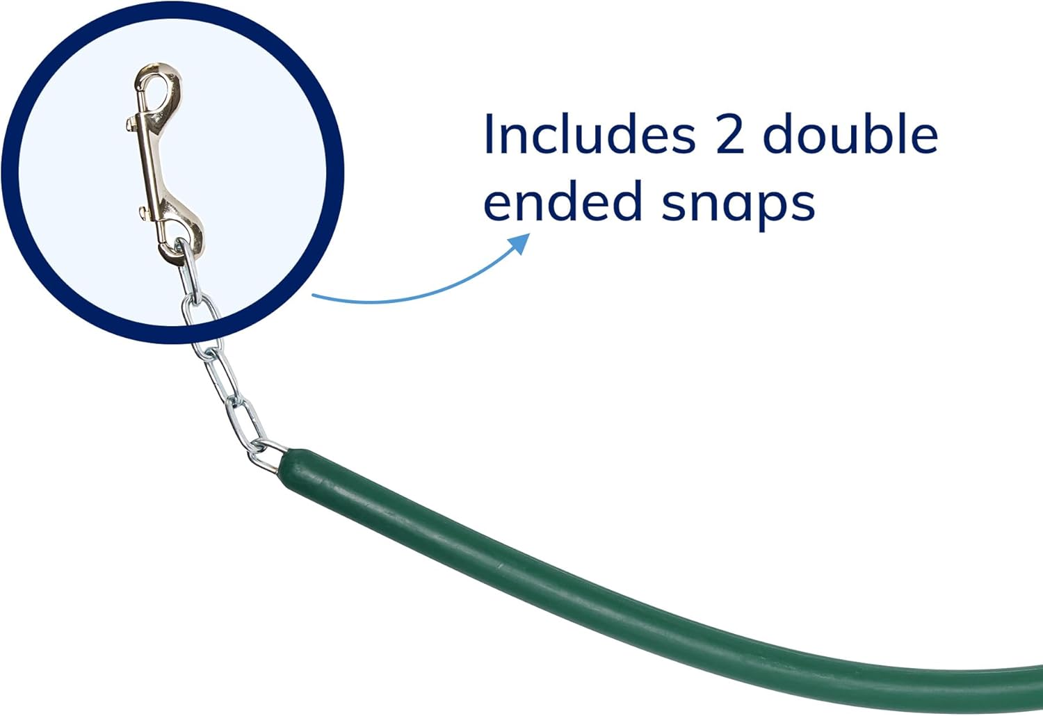 SmartEquine Stall Chain | Stall Area Fence Gate Hardware | Standard Size | Features 2 Double-Ended Snaps | 1" Wide Rubber | 45.5" Long | Hunter