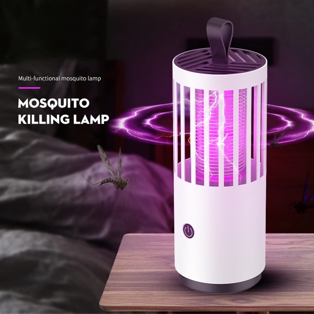 TEmkin Zapper per Insetti, Killer per zanzare, Lampada antizanzare Portatile USB per Interni, Trappola per zanzare da Campeggio, Killer per zanzare con Scosse elettriche (Nero)