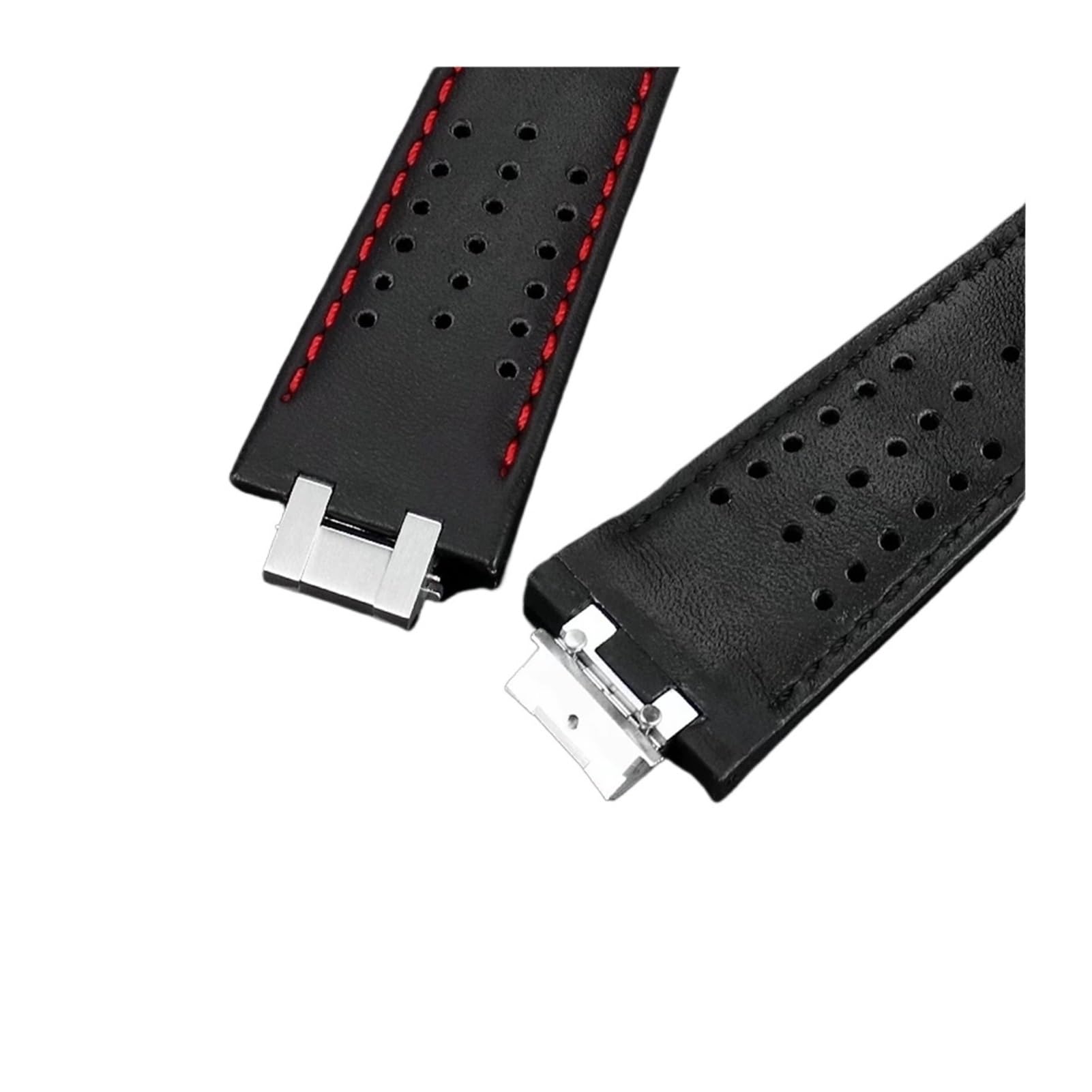 Genérico Correa de reloj cuero vaca compatible con Maurice Lacroix AIKON AI6038 AI6008 AI6007 AI6058 Correas extremo convexo acero inoxidable liberación rápida