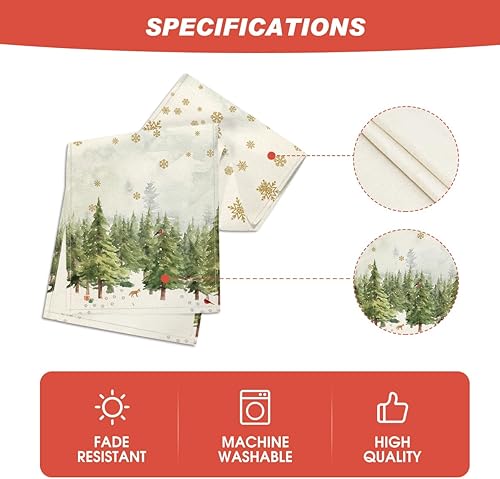 Miniatura 5 de Artoid Mode Camino de mesa de Navidad con copos de nieve, árboles de Navidad, decoración de mesa de comedor de invierno para decoración de fiesta en
