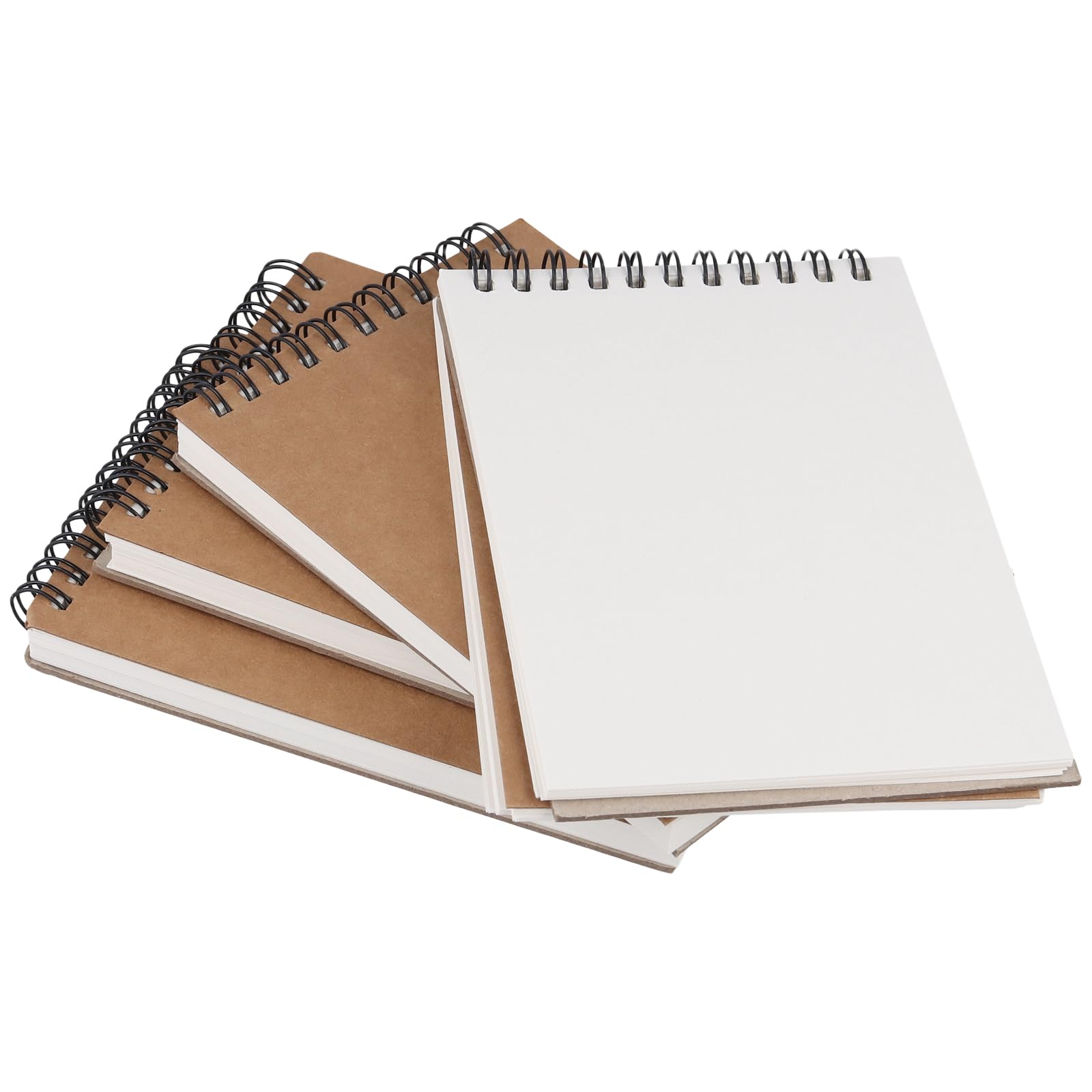 KINJOEK 30 quaderni da disegno A6, 120 pagine, 60 fogli con rilegatura a spirale, copertina in carta kraft A6, blocchi vuoti a spirale per disegnare, schizzi, pittura, scrittura
