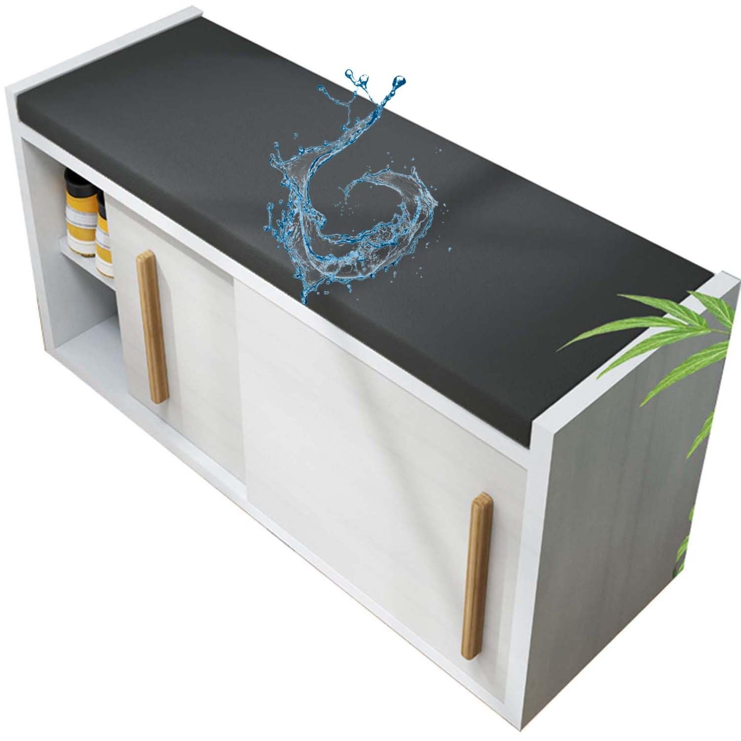 Banc antidérapant et lavable gris foncé 110 cm pour une assise stable et sécurisée sur la terrasse