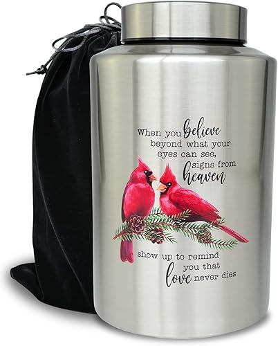 Urna de cremación grande de 220 libras para cenizas humanas adultas, urna decorativa para hombres, mujeres, restos de pareja (cardenal) Urna de cremación grande de 220 libras para cenizas humanas adultas, urna decorativa para hombres, mujeres, restos de pareja (cardenal)